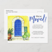 青いドアを移動 案内ポストカード (正面/裏面)