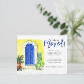 青いドアを移動 案内ポストカード (スタンド正面)