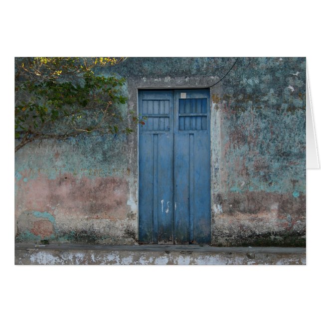 青いドアカード (正面横)