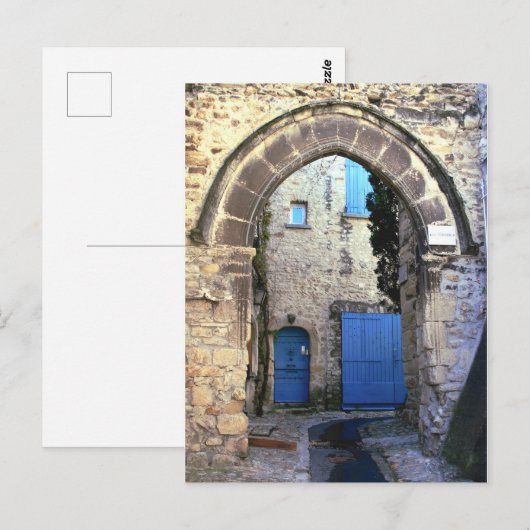 青いドア ポストカード (正面/裏面)