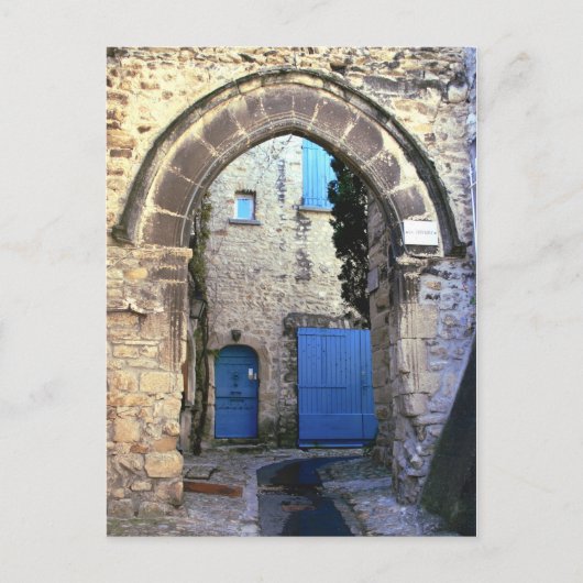 青いドア ポストカード (正面)