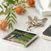 青いドイツの羊飼い キーホルダー (側面)