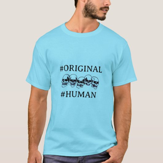 青いドクロを持つ人 Tシャツ (正面)