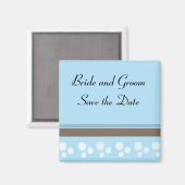 青いドットとストライプ マグネット (正面/裏面)