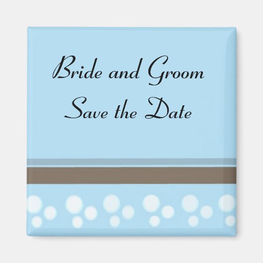 青いドットとストライプ マグネット (正面)