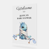 青いドラゴンのベビーシャワーにご参加いただき、ありがとうございました。 アクリルサイン (傾斜)