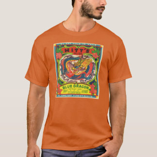 青いドラゴンのラベルのTシャツ Tシャツ