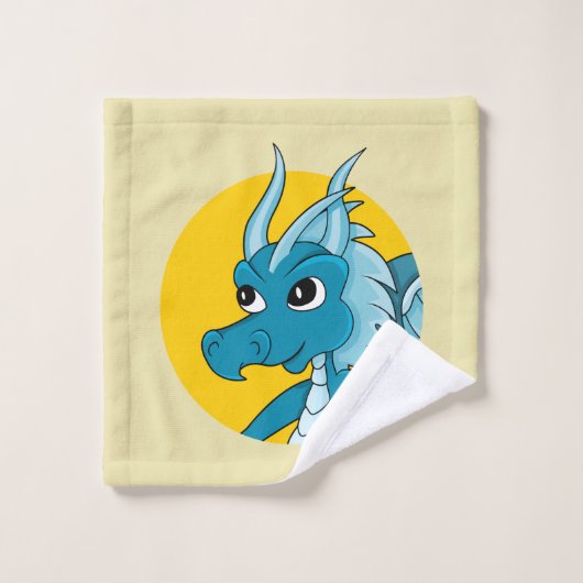 青いドラゴンの手洗い布 ウォッシュタオル (ウォッシュタオル)