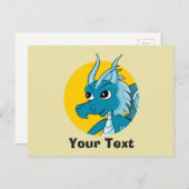 青いドラゴンの漫画はがき ポストカード (正面/裏面)