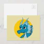 青いドラゴンの漫画はがき ポストカード (正面/裏面)