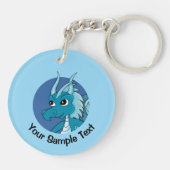 青いドラゴンの漫画キーチェーン キーホルダー (裏面)