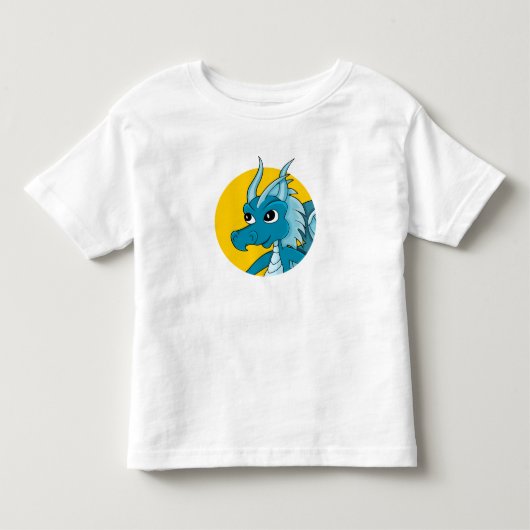 青いドラゴンの漫画幼児のTシャツ トドラーTシャツ (正面)