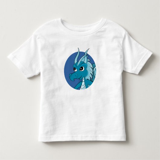 青いドラゴンの漫画幼児のTシャツ トドラーTシャツ (正面)