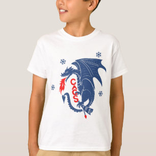 青いドラゴンの青年Tシャツ Tシャツ