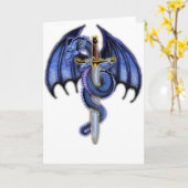 青いドラゴンカード カード (黄色い花)