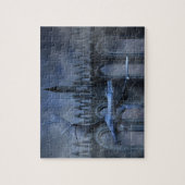 青いドラゴン飛行 ジグソーパズル (縦)