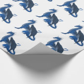 青いドラゴン ラッピングペーパー (角)