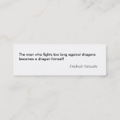 青いドラゴン- Nietzscheの引用文 スキニー名刺 (裏面)