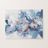 青いドレスに青い髪の人魚 ジグソーパズル (横)