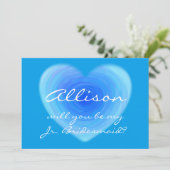 青いドレスのジュニアブライズメイドになってくれる？ 招待状 (スタンド正面)