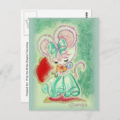 青いドレスのネズミ ポストカード (正面/裏面)