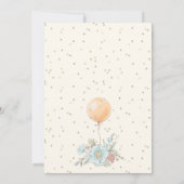 青いドレスのママ・トゥ・ビー シャワー 招待状 (裏面)