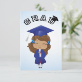 青いドレスの卒業ガール 招待状 (スタンド正面)