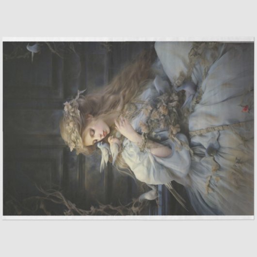 青いドレスを着たレディーバード 薄葉紙 (正面)