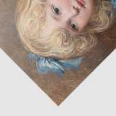 青いドレスを着た女の子のポートレート、ヘイウッド・ハーディ 薄葉紙 (詳細)