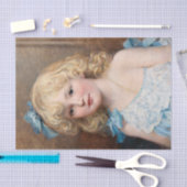 青いドレスを着た女の子のポートレート、ヘイウッド・ハーディ 薄葉紙 (クラフト)