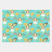 青いドレスを着た妖精 ラッピングペーパーシート (正面)