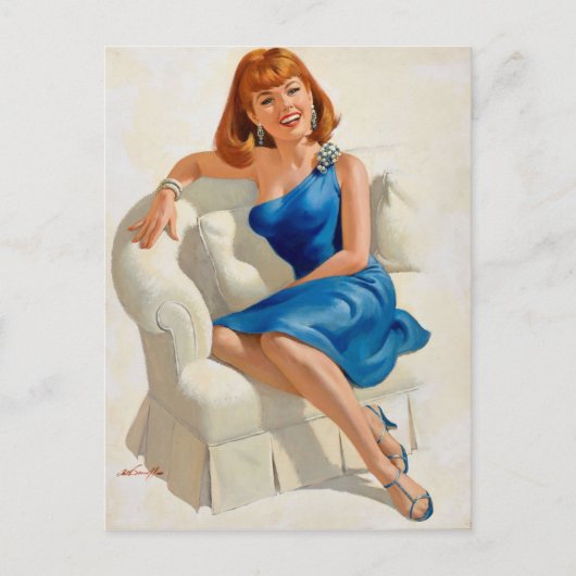 青いドレス ポストカード (正面)