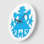 青いドレス ラージ壁時計 (傾斜)