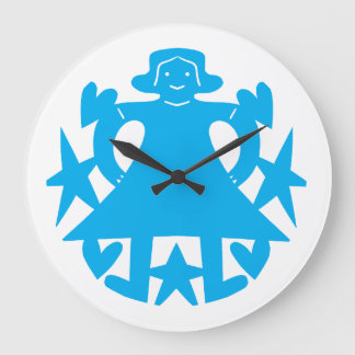 青いドレス ラージ壁時計