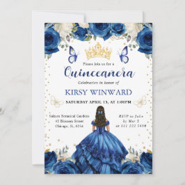 青いドレス 黒髪のプリンセスのキンセアニエラ 招待状