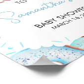 青いドーナツとおむつウェルカムサイン ポスター (角)