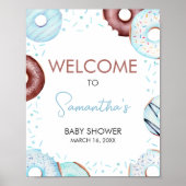 青いドーナツとおむつウェルカムサイン ポスター (正面)