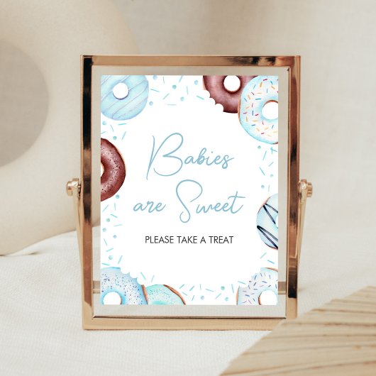 青いドーナツとおむつベビーは甘い ポスター