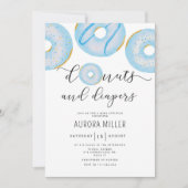 青いドーナツとおむつベビー散布 招待状 (正面)