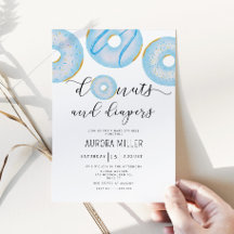 青いドーナツとおむつベビー散布