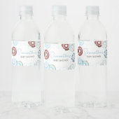 青いドーナツとおむつ赤ちゃんシャワー ペットボトルラベル (ボトル)