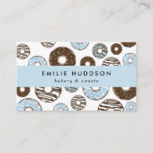 青いドーナツのパターン,ケーキ屋,ペストリーショップ 名刺 (正面)