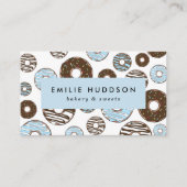 青いドーナツのパターン,ケーキ屋,ペストリーショップ 名刺 (正面)