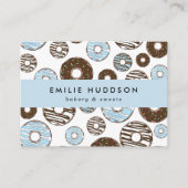 青いドーナツのパターン,ケーキ屋,ペストリーショップ 名刺 (正面)