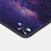 青いドーナツの宇宙マウスパッドマット デスクマット (コーナー)