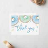 青いドーナツ感謝していを作る ノートカード (正面/裏面インサイチュ)