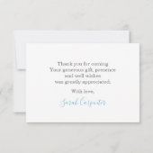 青いドーナツ感謝していを作る ノートカード (裏面)