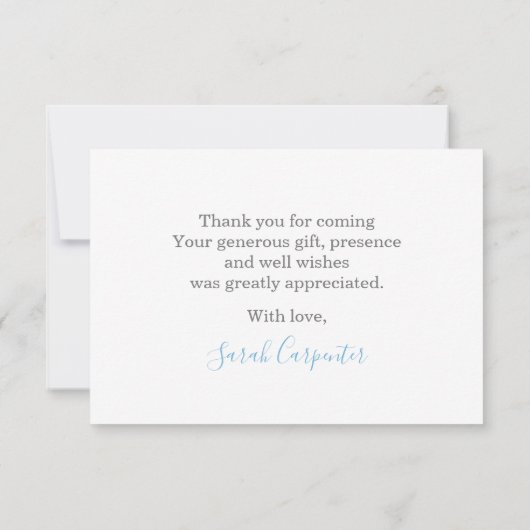 青いドーナツ感謝していを作る ノートカード (裏面)