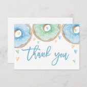 青いドーナツ感謝していを作る ノートカード (正面/裏面)