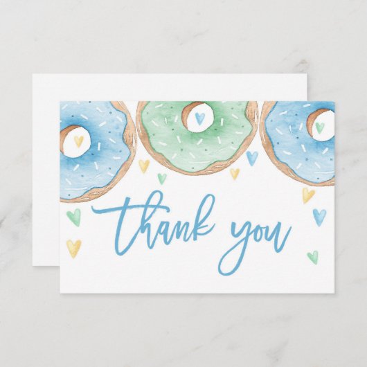 青いドーナツ感謝していを作る ノートカード (正面/裏面)